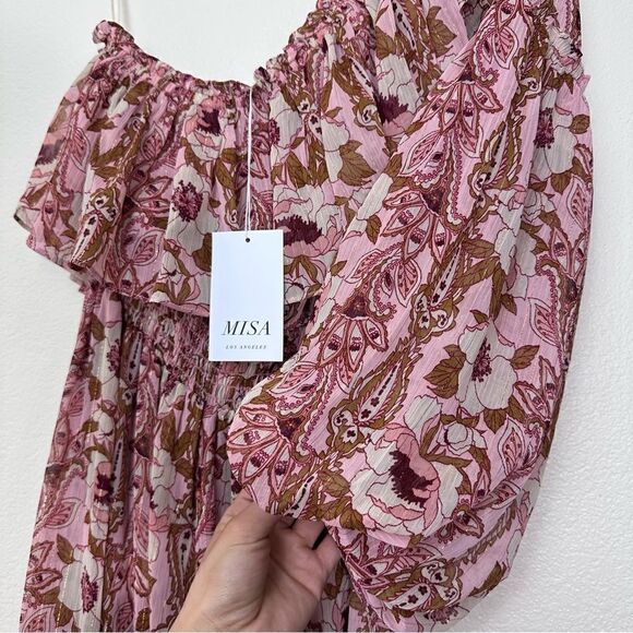 MISA LOS ANGELES Rumi One Shoulder Floral Asymmetrical Dress Size XL - Picture 7 of 10